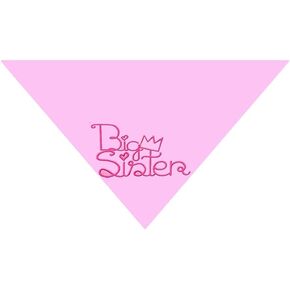 Big Sister Bandana for Cats Dogs, Embroidered Promoted to Big Sister Baby Announcement Dog Bandanas 100% Cotton, Pink