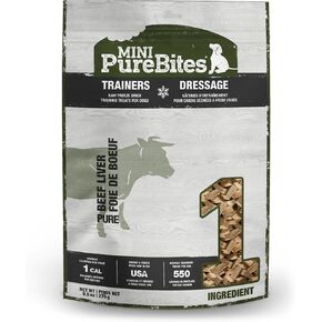 PureBites Mini Beef Freeze Dried Dog Treats, 1 Ingredient, Made in USA, 9.5oz