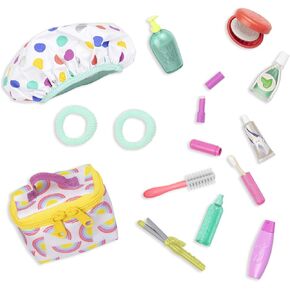 Glitter Girls – Suitcase & Fashion Set – Luggage with 3 Mix & Match Outfits & Heart Glasses – Rainbow Pajama, Swimsuit, Star-Print Dress – 14-inch Doll Clothes & Accessories for Kids Ages 3 and Up
