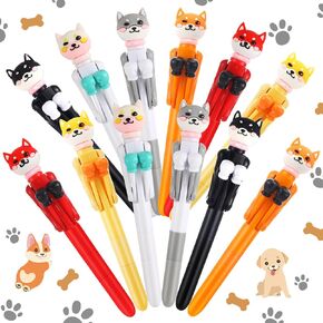 12 Pcs Funny Boxing Pen Novelty Animal Boxing Ballpoint Pens Blue Ink Gift for Christmas Cute Ballpoint Pen for Chirstmas Stocking Stuffers(Cat)