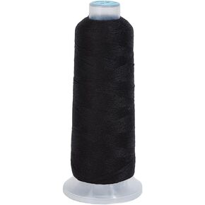 42S/2 Wool Embroidery Thread 1500m Wool & Acrylic Fibers Embroidery Floss Hand Sewing Thread Sewing Machine Kit Needlepoint Thread for Sewing DIY Craft Cross Stitch Threads (Black)