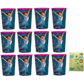 Disney Encanto Birthday Party Supplies Bundle Pack includes 12 Plastic Reusable Cups