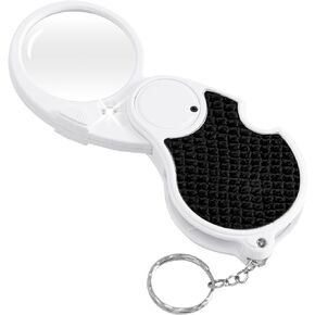 Magnifying Glass with Light, 5X Pocket Magnifier, Lightweight LED Illuminated Magnifying Glass for Reading, Macular Degeneration, Inspection, Jewellery, Coins, Hobbies & Crafts