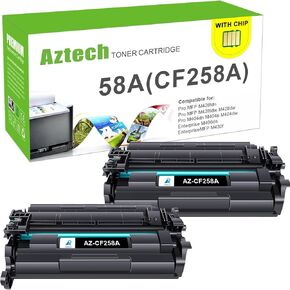Aztech Compatible Toner Cartridge Replacement for HP 58A CF258A, Black - 2 Pack