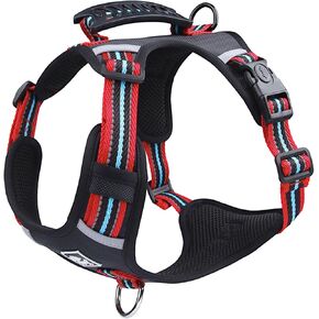No Pull Dog Harness with Easy Control Soft Handle for Small Medium Large Dogs,Reflective Adjustable Easy Walk Puppy Harness,Heavy Duty Girl Boy Pet Vest with Safety Buckle (Black, XS)