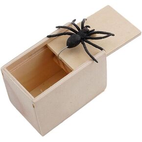 New Funny Scare Box Wooden Prank Spider Hidden in Case Prank-Wooden Gift Interesting Toys Trick Joke Play Scarebox