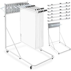Estune Mobile Blueprint Holder Rack Adjustable Mobile Blueprint Holder with 6 Clamps 4 Wheels Poster Display Rack Storage Organizer Stand for File Display Plan Office Home(24in) in Kuwait