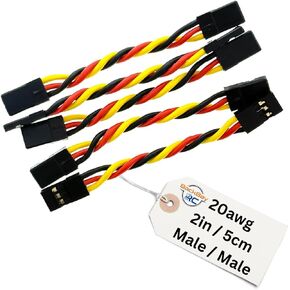 backbayrc - 6in 20awg ذكر/ذكر extense enduction - 5 حزمة
