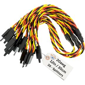 BackBayRC - 12in 20awg Universal Servo 2X Splitter - 5 Pack