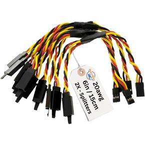 Backbayrc - 6in 20awg Universal Servo 2x / 3x Flitter - 5 Pack