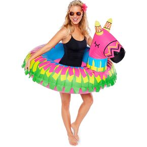 BigMouth Inc. Donkey Party Pinata Pool Float, Over 4' Wide, Fun Inflatable Floatie Tube, Blow Up Swim Ring, Outdoor Summer Pool Party Water Toy