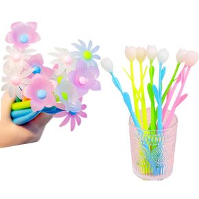 Yyaaloa 20pcs ألوان تغيير أقلام الزهرة novely gel ink pen 10 أنماط أنماط لصالح حفلة عيد ميلاد فتيات الفصول الدراسية للبنات (20pcs مختلطة)
