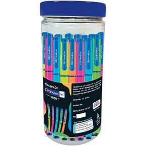 Classmate Octane Gel Pen- Neon Series (Blue)- Pack of 25 + 10 Gel Refills FREE