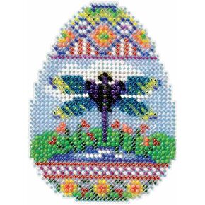 Dragonfly Egg Beaded Counted Cross Stitch Ornament Kit Mill Hill 2016 Spring Bouquet MH181612