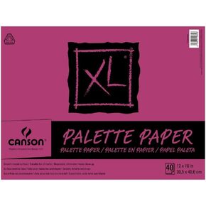 Canson Foundation Disposable Palette Pad, Coated Paper, Fold Over, 12 x 16 Inch, 40 Sheets, 12"X16", White