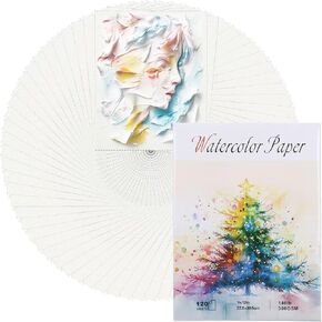 Ddaowanx 120 Sheets Watercolor Paper,140 lb/300 GSM Cold Press Paper White Water Color Paper for Kids Child Students Adults Artists Drawing,Painting Christmas Gift Cards (5 x 7 Inches) in Kuwait