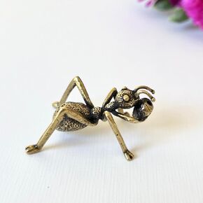 Miniature Ant Figurine, Brass Ant Figurines, Retro Ant Statue Ornament, Dollhouse Miniature Ant, Mini Micro Garden Landscaping Decoration