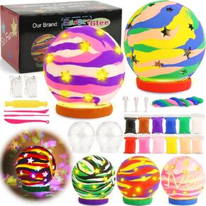 2 Set Clay Craft Kits for Kids Ages 8-12 4-8, Girls Arts and Crafts Family Projects, Make Your Own Air Dry DIY Clay Lantern Kit, 8 10 11 12 Year Old Young Girl Gifts Boys Art Presents Teens Activities