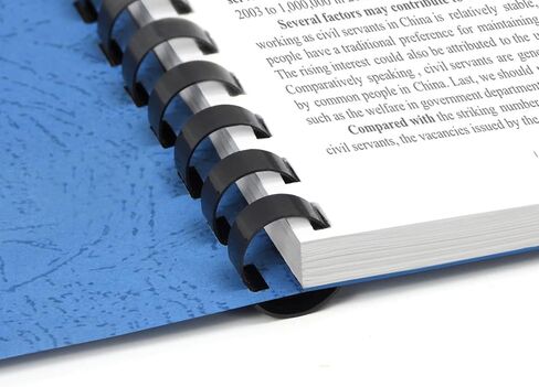 CR21-12141618BK ملزمة ملزمة بلاستيك 21 حلقة 25-145 السعة ورقة ، الحد الأقصى لورق الحجم A4 ، 1/2in. 9/16in ، 5/8in ، 11/16in حزمة أسود متعددة الحجم من 80 in Kuwait