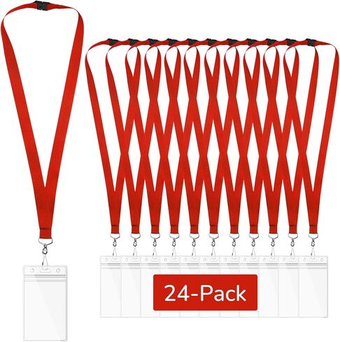 12 Pack Blue Breakaway Lanyards with Waterproof Badge Holders, Metal Hook, Polyester Neck Straps for ID Cards, Events, Office, and Schools in Saudi Arabia