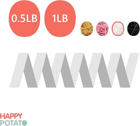 HAPPY POTATO 0.5 LB White Shredded Paper for Gift Baskets, Crinkle Cut Paper Shred Filler, Crinkle Paper for Gift Wrapping in Saudi Arabia