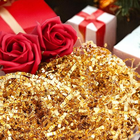 HAPPY POTATO 0.5 LB White Shredded Paper for Gift Baskets, Crinkle Cut Paper Shred Filler, Crinkle Paper for Gift Wrapping in Saudi Arabia