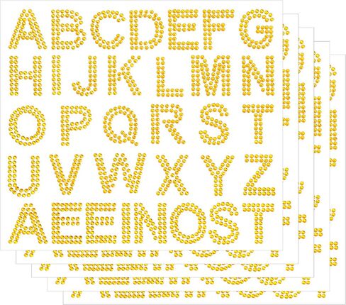 170 PCS Rhinestone Letter Stickers, White Iron on Letter Stickers, 5 Sheets Large Glitter Alphabet Stickers, Self-Adhesive 34 Diamond Letter Sticker for Clothing DIY Art Crafts Decors Water Bottles in Saudi Arabia