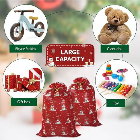 2 Pcs Birthday Gift Bag,Large Gift Bags 57"x 37" Giant Present Bag for Huge Gifts,Large Plastic Gifts Bags with Tags Ropes for Bulk,Jumbo Present,Holiday,Kids,Party Supplies,Happy Birthday Decorations in Kuwait