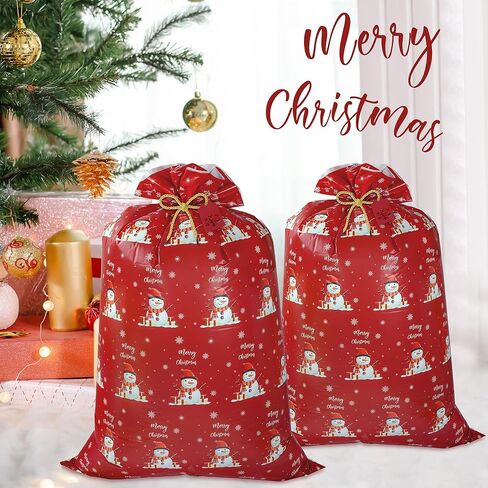 2 Pcs Birthday Gift Bag,Large Gift Bags 57"x 37" Giant Present Bag for Huge Gifts,Large Plastic Gifts Bags with Tags Ropes for Bulk,Jumbo Present,Holiday,Kids,Party Supplies,Happy Birthday Decorations in Kuwait
