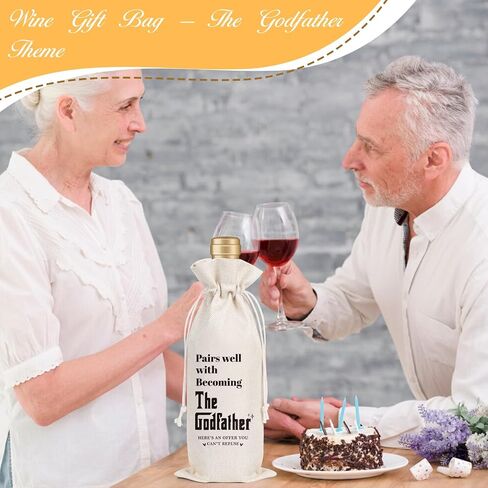 Wxiben Godfather Proposal Gifts Wine Bag Godfather Gifts from Godchild Pairs Well With Becoming the Godfather Wine Bags Appreciation Christening Baptism Gift For Godparent God Father Uncle in Kuwait