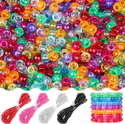 1200pcs توهج في حبات المهر المظلمة UV حبات الشعر لتجديل سوار الصداقة Kandi حبات DIY Craft حبات البلاستي in Kuwait