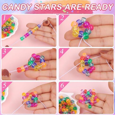 1200pcs توهج في حبات المهر المظلمة UV حبات الشعر لتجديل سوار الصداقة Kandi حبات DIY Craft حبات البلاستي in Kuwait