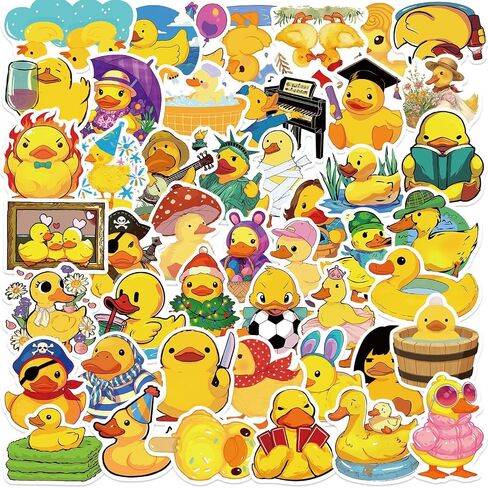 Duck Stickers, Duck Stickers for Kids, 50PCS Waterproof Stickers for Water Bottles,Laptop, Birthday Party Supplies in Saudi Arabia