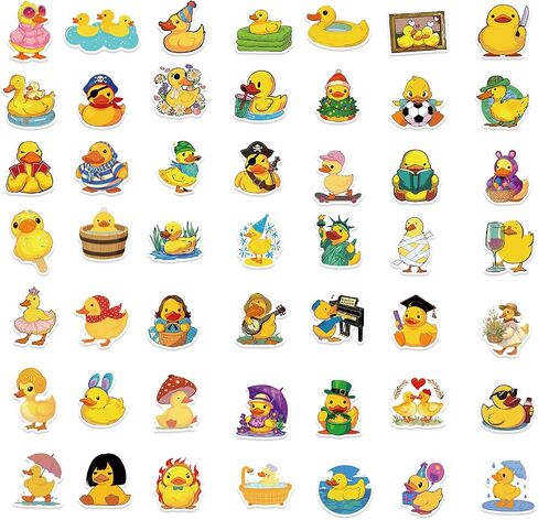 Duck Stickers, Duck Stickers for Kids, 50PCS Waterproof Stickers for Water Bottles,Laptop, Birthday Party Supplies in Saudi Arabia