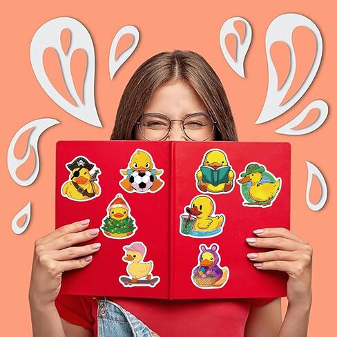 Duck Stickers, Duck Stickers for Kids, 50PCS Waterproof Stickers for Water Bottles,Laptop, Birthday Party Supplies in Saudi Arabia