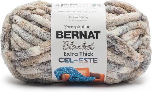 Bernat Blanket Extra Thick Cel-Este - 1 Pack of 65 Yards/21.2 oz Milky Way 100% Polyester Yarn in Saudi Arabia