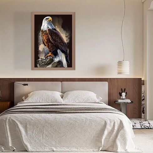 SENQAO Eagle Paint by Number for Adults Framed Canvas, DIY Arts and Crafts for Adults Beginner with Wooden Easel, Paint Brushes, Acrylic Paint Set for Home Wall Decor 12x16inch in Saudi Arabia