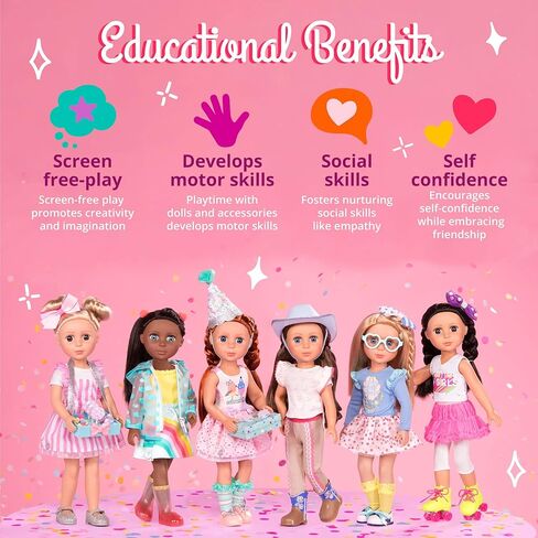 Glitter Girls – Suitcase & Fashion Set – Luggage with 3 Mix & Match Outfits & Heart Glasses – Rainbow Pajama, Swimsuit, Star-Print Dress – 14-inch Doll Clothes & Accessories for Kids Ages 3 and Up in Saudi Arabia