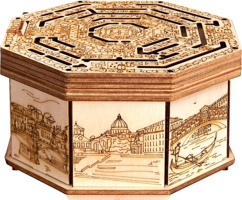 ESC WELT Wooden Secret Lock Box - Creative Gift Box for Money, Vouchers, Gift Cards - 3D Wooden Box Game - Gift Box Riddle Game - Gift Box for Teens and Adults - 3D Wooden Puzzle in Saudi Arabia