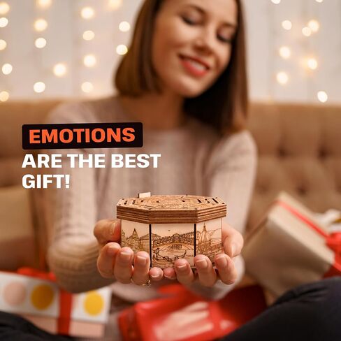 ESC WELT Wooden Secret Lock Box - Creative Gift Box for Money, Vouchers, Gift Cards - 3D Wooden Box Game - Gift Box Riddle Game - Gift Box for Teens and Adults - 3D Wooden Puzzle in Saudi Arabia