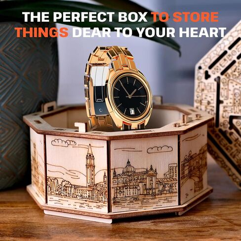 ESC WELT Wooden Secret Lock Box - Creative Gift Box for Money, Vouchers, Gift Cards - 3D Wooden Box Game - Gift Box Riddle Game - Gift Box for Teens and Adults - 3D Wooden Puzzle in Saudi Arabia