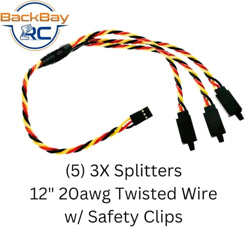 Backbayrc - 6in 20awg Universal Servo 2x / 3x Flitter - 5 Pack in Kuwait