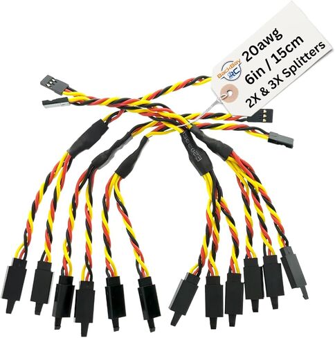 Backbayrc - 6in 20awg Universal Servo 2x / 3x Flitter - 5 Pack in Kuwait
