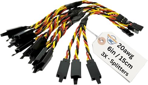 Backbayrc - 6in 20awg Universal Servo 2x / 3x Flitter - 5 Pack in Kuwait