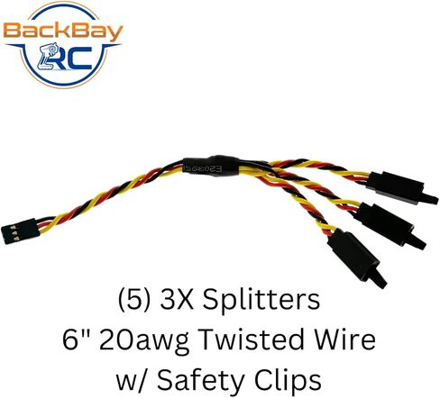 Backbayrc - 6in 20awg Universal Servo 2x / 3x Flitter - 5 Pack in Kuwait