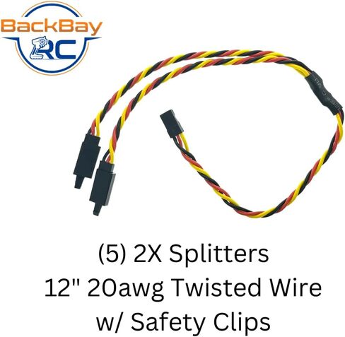 Backbayrc - 6in 20awg Universal Servo 2x / 3x Flitter - 5 Pack in Kuwait