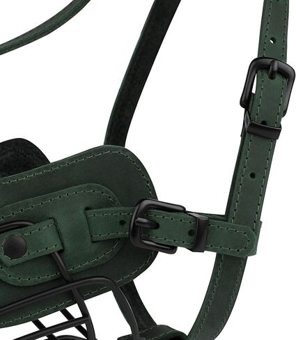 OOPSDOGGY Metal Pitbull Dog Muzzle Leather Leather Leather Scaze Secure Cazzle للكلاب الكبيرة الحجم Amstaff Soft Cage Mazzle لمنع مضغ العض بأشرطة قابلة للتعديل (أسود ، بيتبول) in Kuwait