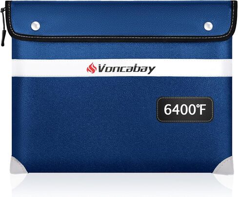 Voncabay Upgraded 6400°F Fireproof Waterproof Document Bag, Fireproof Money Bag for Cash with Zipper and Reflective Strips, 14.2" X 11" Fireproof Document Holder Pouch for Cash & Document Safe （Pink） in Saudi Arabia