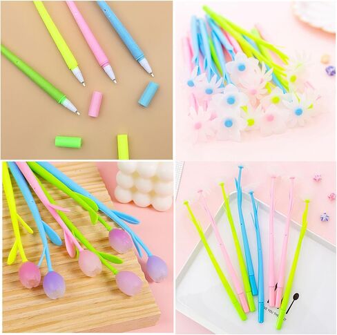 YYaaloa 20PCS Color Changing Flower Pens Novely Fun Gel Ink Pen 10 styles Bulk for Birthday Party Favors School Classroom Office Girls Presents (20pcs mixed) in Kuwait
