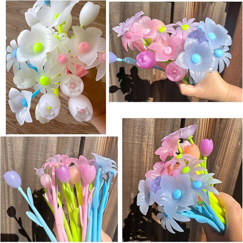 YYaaloa 20PCS Color Changing Flower Pens Novely Fun Gel Ink Pen 10 styles Bulk for Birthday Party Favors School Classroom Office Girls Presents (20pcs mixed) in Kuwait